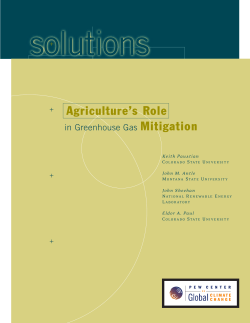 Agriculture`s Role in Greenhouse Gas Mitigation