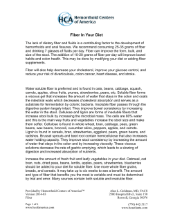 Fiber in your diet &ndash; 30 grams a day helps keep hemorrhoids away