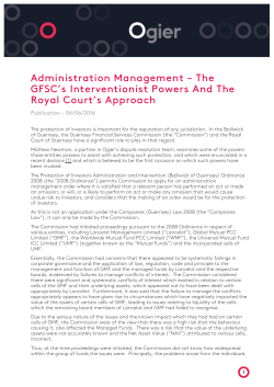 Administration Management &ndash; The GFSC`s Interventionist