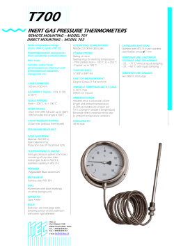 inert gas pressure thermometers inert gas pressure