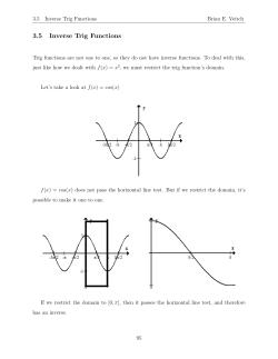 3.5 Inverse Trig Functions