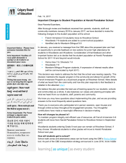 Important Changes to Student Population at Harold