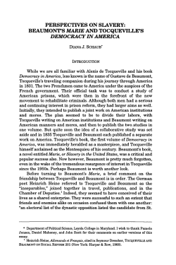 Perspectives on Slavery: Beaumont`s `Marie` and Tocqueville`s