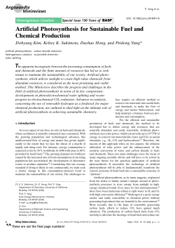 Artificial Photosynthesis for Sustainable Fuel and Chemical Production
