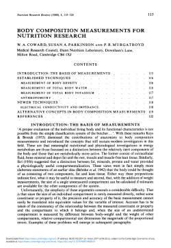Body Composition Measurements for Nutrition Research