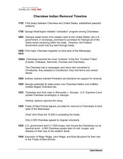Cherokee Indian Removal Timeline