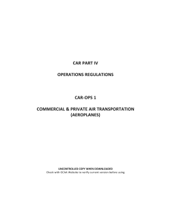 CAR PART IV OPERATIONS REGULATIONS CAR