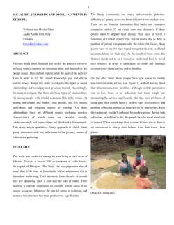 Social Relationships and Social Payments in Ethiopia