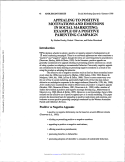 appealing to positive motivations and emotions in social