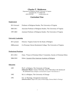 c.v. - Institute for Advanced Studies in Culture