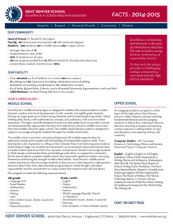 facts : 2014-2015 - Kent Denver School