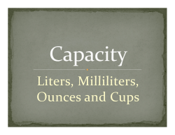Liters, Milliliters, Ounces and Cups