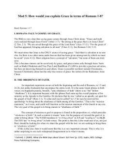 Lesson 5 Grace themes in Romans 1-8