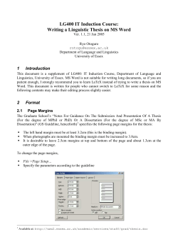 Writing a Linguistic Thesis on MS Word