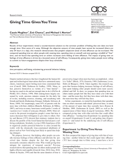 Giving Time Gives You Time