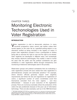 Monitoring Electronic Techonologies Used in Voter Registration