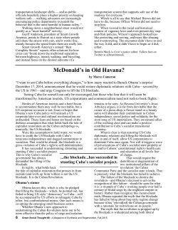 Marce Cameron &ndash; MacDonald`s In Old Havana?