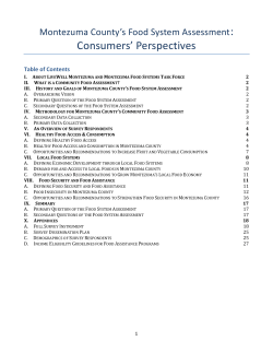 Montezuma County Food System Assessment 2013