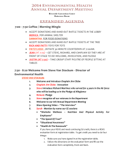 2014 Expanded Department Meeting Agenda