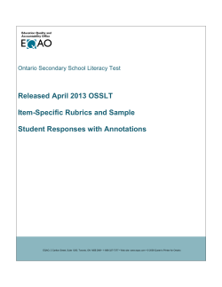 Scoring Rubrics and Sample Student Responses
