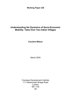 Understanding the Dynamics of Socio-Economic Mobility