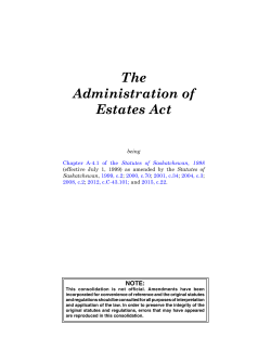 The Administration of Estates Act