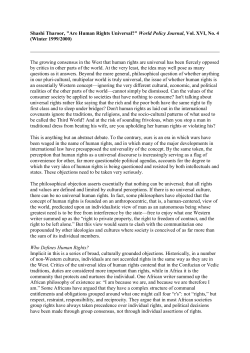 Shashi Tharoor, "Are Human Rights Universal?" World Policy