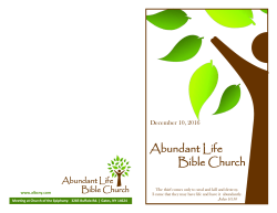 December 10, 2016 - Abundant Life Bible Church