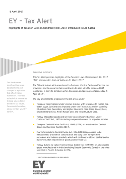 EY Tax Alert - Highlights of Taxation Laws (Amendment)