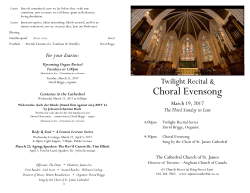 Choral Evensong - St. James Cathedral