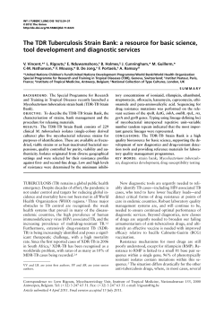 The TDR Tuberculosis Strain Bank