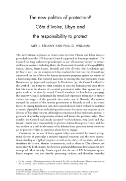 The new politics of protection? C&ocirc;te d`Ivoire, Libya and the