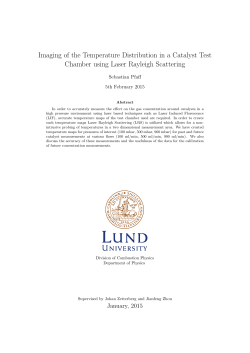 Imaging of the Temperature Distribution in a Catalyst Test Chamber