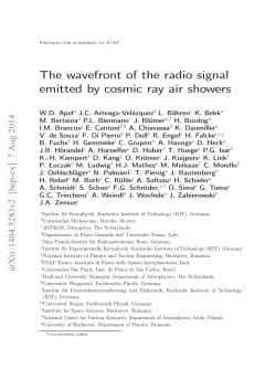 The wavefront of the radio signal emitted by cosmic ray air