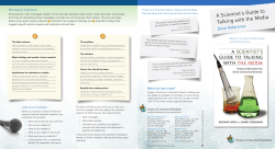 A Scientist`s Guide to Talking with the Media