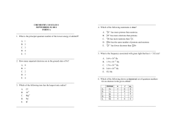 CHEMISTRY 110 EXAM 1