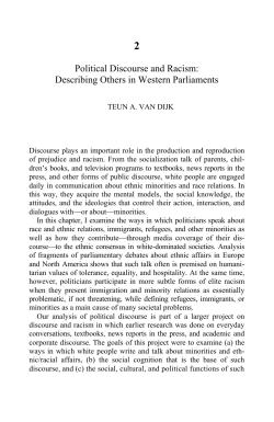 Political Discourse and Racism: Describing Others in Western