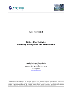 Kitting Can Optimize Inventory Management and Performance