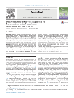 Price Determinants of the Tendering Process for