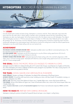 HYDROPTERE: RECORD RUN TO HAWAII IN 4 DAYS