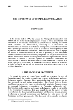 The Importance of Formal Reconciliation