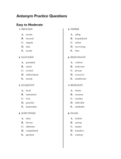 Antonym Practice Questions