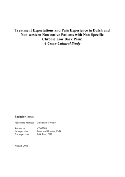 Intercultural Differences in Clinical Reality of Physiotherapist Patients