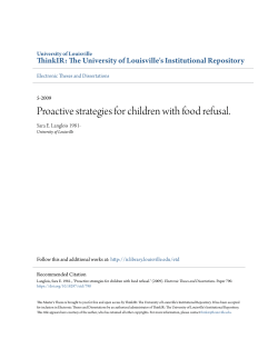 Proactive strategies for children with food refusal.