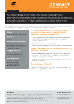 Genpact helps Fortune 500 financial services provider streamline