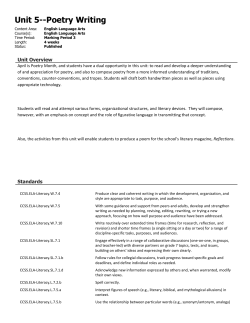 Unit 5--Poetry Writing