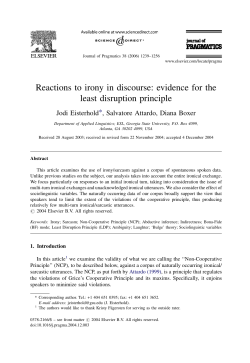 Reactions to irony in discourse - Digilander