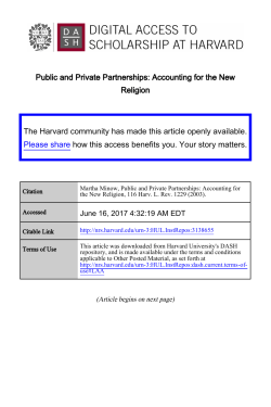 Public and Private Partnerships - Digital Access to Scholarship at