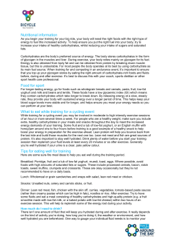 Nutritional information Food for sport What to eat