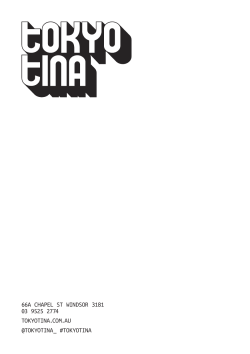 drinks menu - Tokyo Tina